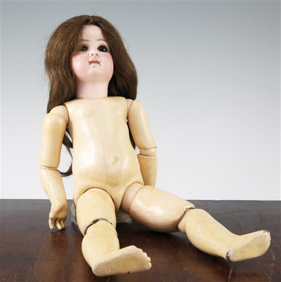 A Jumeau bisque head Bebe doll,